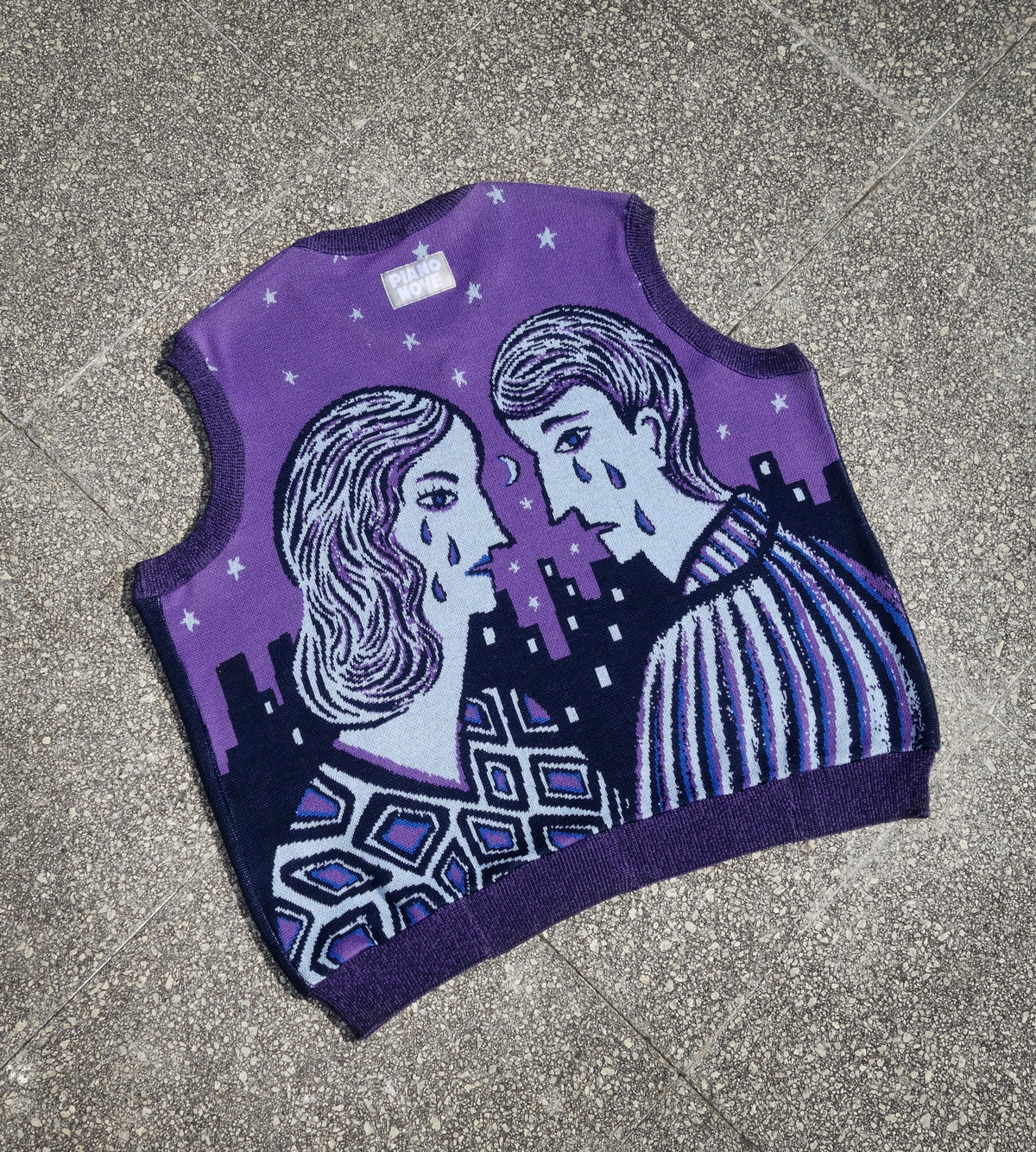 PIANO NOVE X LUCKY BOY SIRANO Jacquard Vest "Tears On Another Final Kiss"
