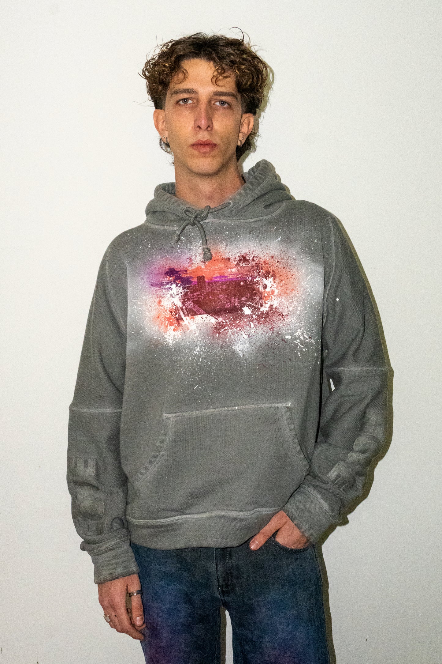 Cement hoodie PIANO NOVE "Skyline Logo"