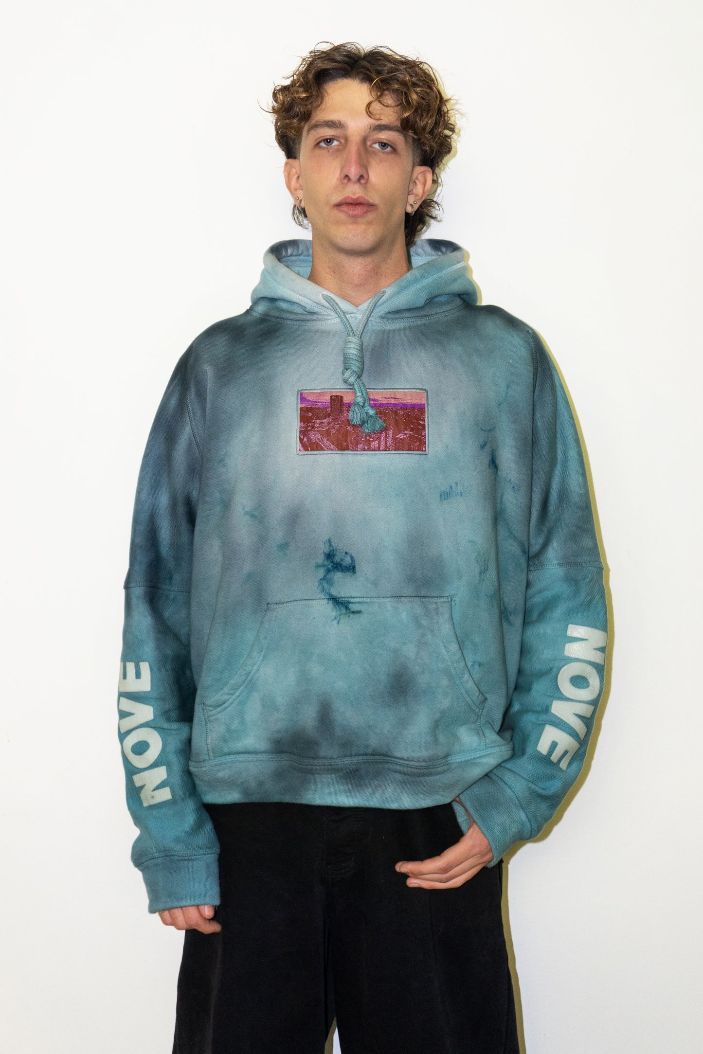 Monster Green Hoodie PIANO NOVE "Skyline Logo"