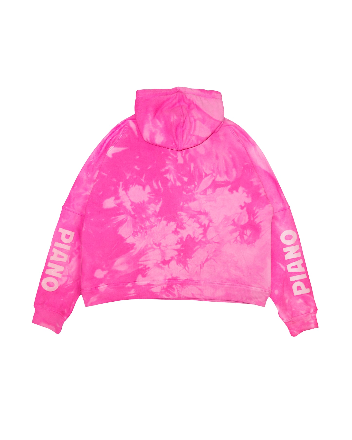 Pink hand dyed hoodie PIANO NOVE Skyline Logo