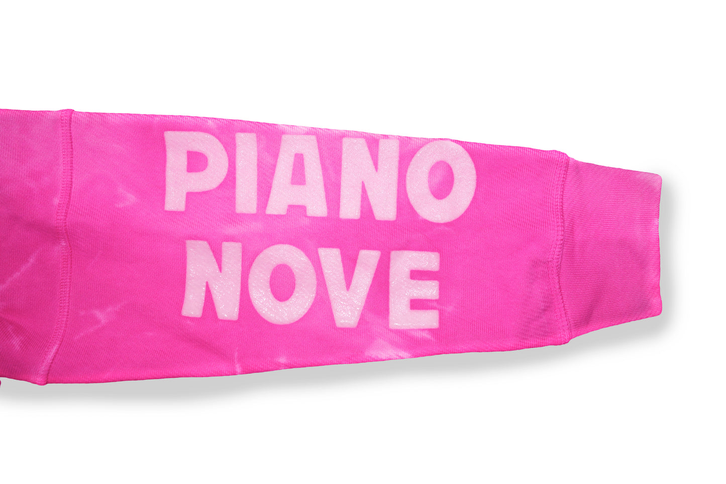 Pink hand dyed hoodie PIANO NOVE Skyline Logo