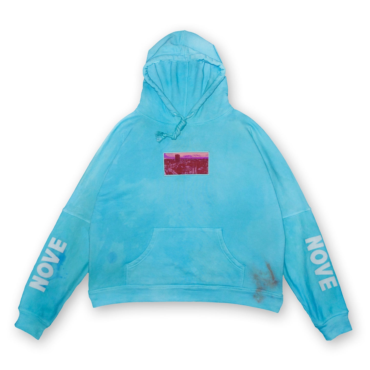 Heavenly dyed hoodie PIANO NOVE "Skyline Logo"
