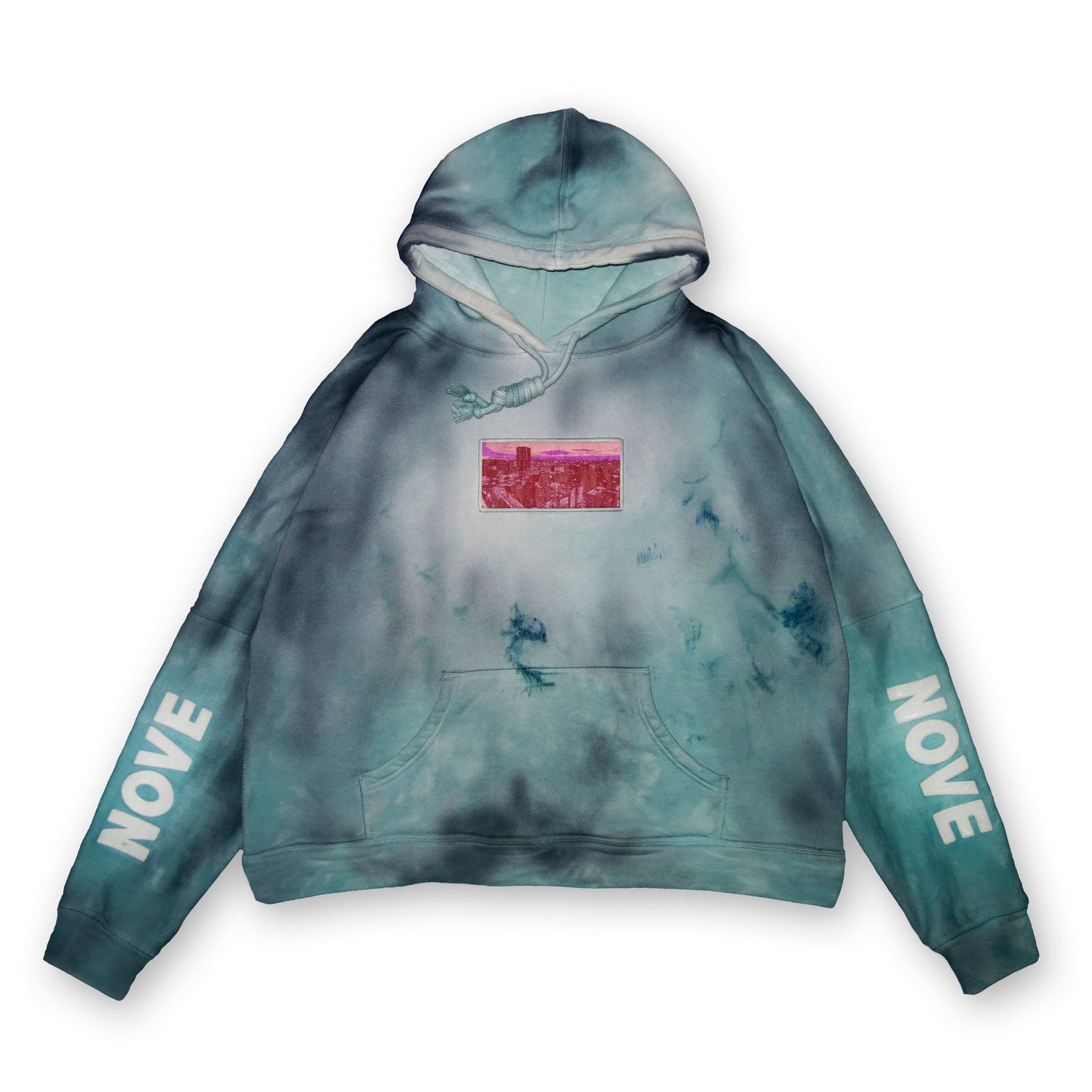 Monster Green Hoodie PIANO NOVE "Skyline Logo"