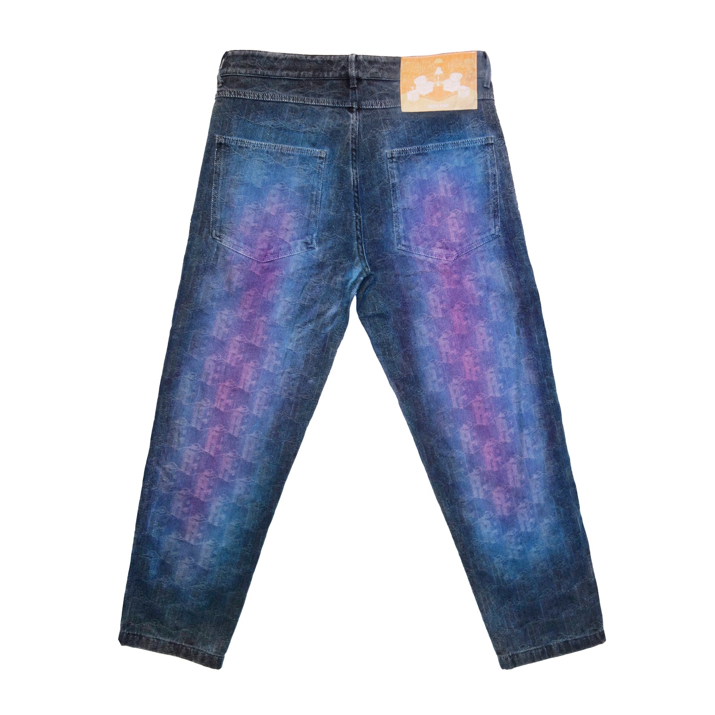 Pantaloni Horizons in denim jacquard Piano Nove