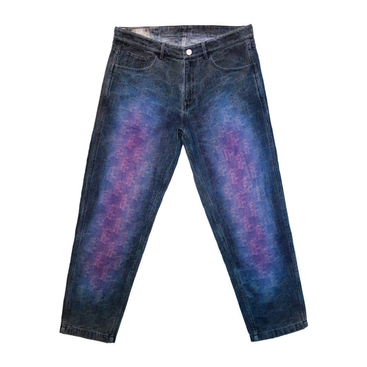 Pantaloni Horizons in denim jacquard Piano Nove