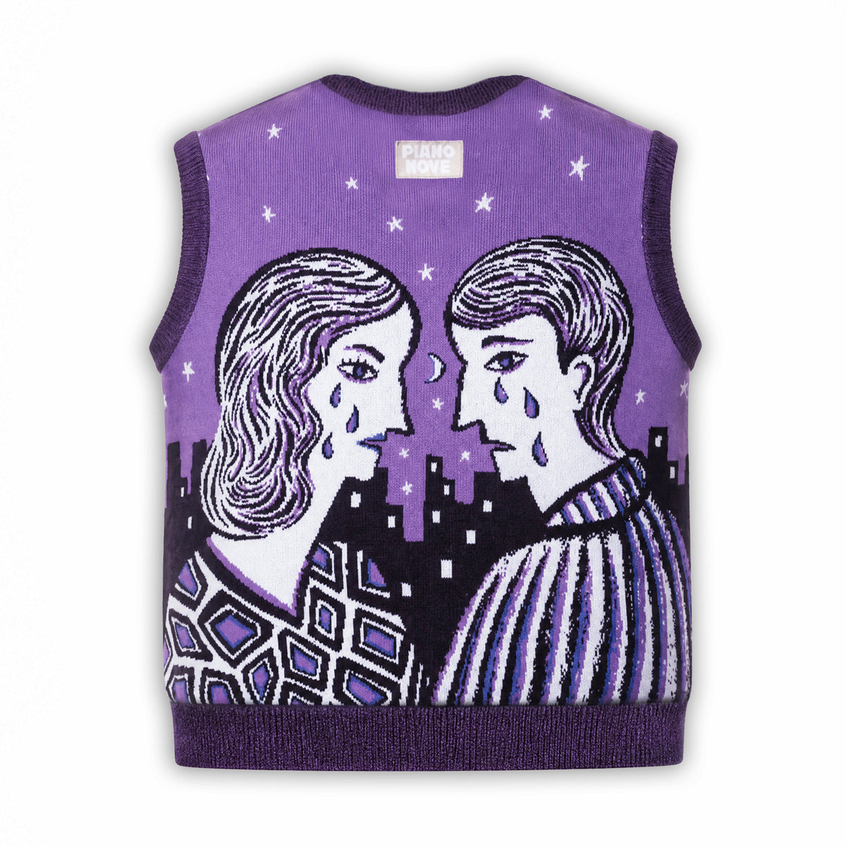 PIANO NOVE X LUCKY BOY SIRANO Jacquard Vest "Tears On Another Final Kiss"